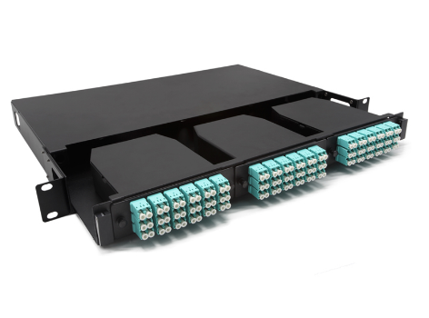 Black MTP/MPO 24 Port Fiber Optic Patch Panel